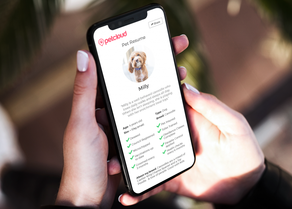 Pet CV, Pet Resume, pet profile, pet passport, petcloud