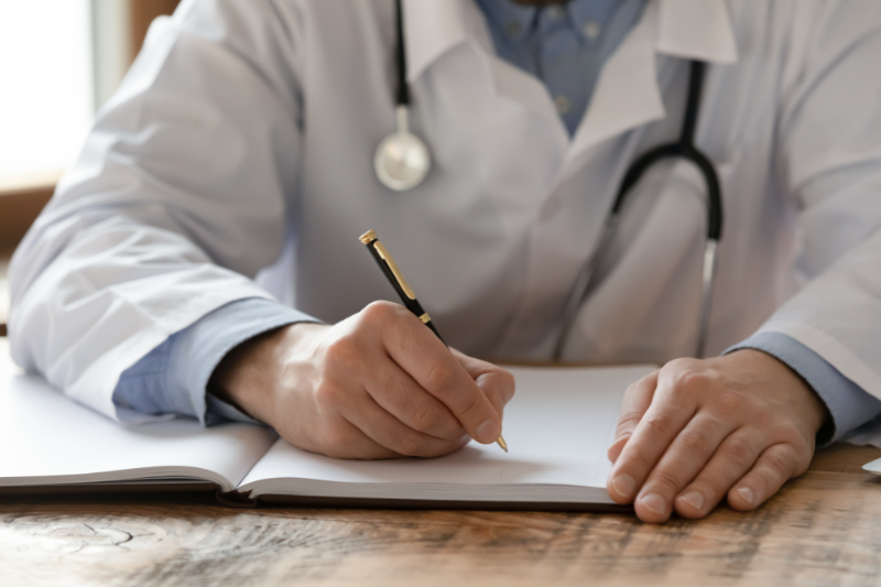 a doctor writing a letter of support for an ESA