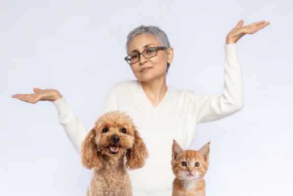 A woman wondering which is the best pet sitting website